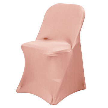 Dusty Rose Spandex Stretch Fitted Folding Slip On Chair Cover - 160 GSM
