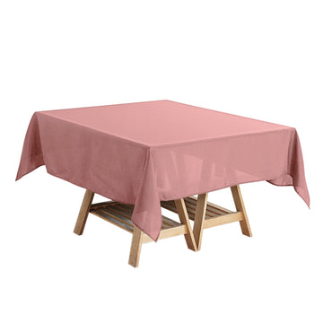 54"x54" Dusty Rose Square Seamless Polyester Tablecloth