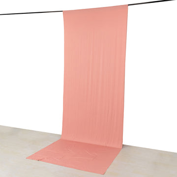 Dusty Rose 4-Way Stretch Spandex Backdrop Curtain with Rod Pockets, Wrinkle Resistant Drapery Panel - 5ftx14ft