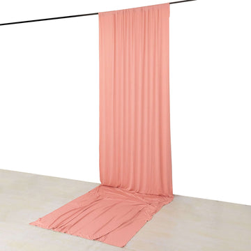 Dusty Rose 4-Way Stretch Spandex Event Curtain Drapes, Wrinkle Free Backdrop Event Panel with Rod Pockets - 5ftx16ft