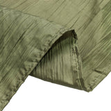 120" Dusty Sage Green Accordion Crinkle Taffeta Round Tablecloth Seamless for 5 Foot Table With Floor-Length Drop