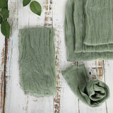 5 Pack | Dusty Sage Green Gauze Cheesecloth Boho Dinner Napkins | 24x19Inch