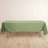 60x102inch Dusty Sage Green Premium Scuba Wrinkle Free Rectangular Tablecloth, Seamless Scuba