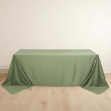 90x132inch Dusty Sage Green Premium Scuba Wrinkle Free Rectangular Tablecloth, Seamless Scuba