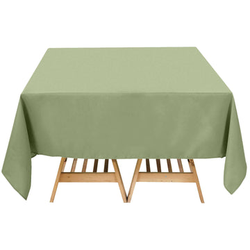 70"x70" Dusty Sage Green Premium Seamless Polyester Square Tablecloth - 220GSM