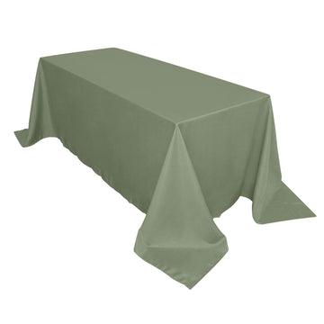 90"x132" Dusty Sage Green Seamless Polyester Rectangular Tablecloth