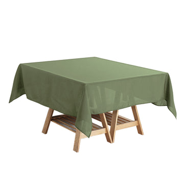 Dusty Sage Green Polyester Square Tablecloth, 54"x54" Table Overlay