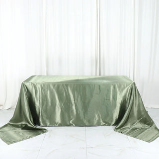 Add Elegance to Your Event with the Dusty Sage Green Satin Tablecloth