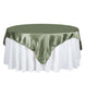 72inch x 72inch Eucalyptus Sage Green Seamless Satin Square Table Overlay