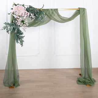 <span style="background-color:transparent;color:#111111;">Versatile Dusty Sage Green Sheer Organza Arch Drapes</span>