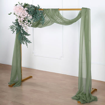 18ft Dusty Sage Green Sheer Organza Wedding Arch Drapery Fabric, Window Scarf Valance