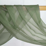 18ft Dusty Sage Green Sheer Organza Wedding Arch Drapery Fabric