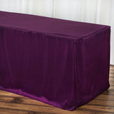 6FT Fitted EGGPLANT Wholesale Polyester Table Cover Wedding Banquet Event Tablecloth