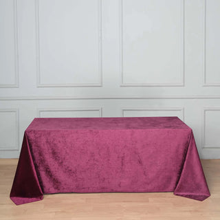 Elevate Your Event Décor with the Eggplant Velvet Tablecloth