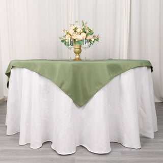 Dusty Sage Green Premium Seamless Polyester Square Table Overlay: The Epitome of Elegance