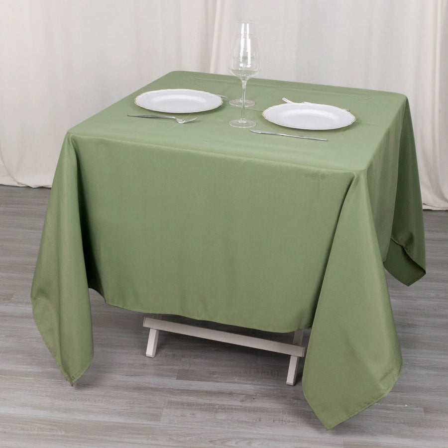 70x70inch Eucalyptus Sage Green 200 GSM Premium Seamless Polyester Square Tablecloth