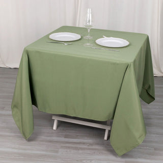 Elevate Your Event with the Dusty Sage Green Premium Seamless Polyester Square Tablecloth