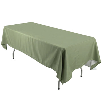 60"x126" Dusty Sage Green Seamless Polyester Rectangular Tablecloth