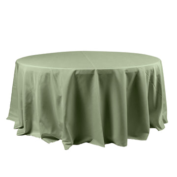 120" Dusty Sage Green Seamless Polyester Round Tablecloth