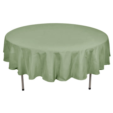 90" Eucalyptus Sage Green Seamless Polyester Round Tablecloth