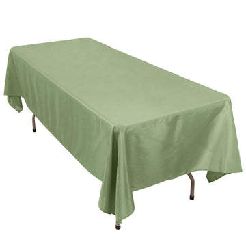 60"x102" Dusty Sage Green Seamless Premium Polyester Rectangular Tablecloth - 220GSM