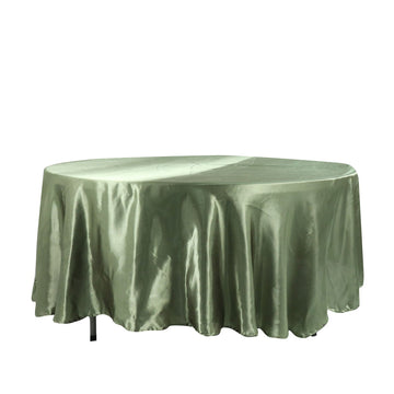 108" Dusty Sage Green Seamless Satin Round Tablecloth