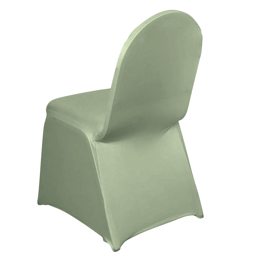 Eucalyptus Sage Green Spandex Stretch Fitted Banquet Slip On Chair Cover - 160 GSM