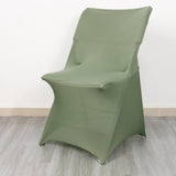 Eucalyptus Sage Green Spandex Stretch Fitted Folding Slip On Chair Cover - 160 GSM