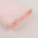 54inch x 10 Yards Blush Rose Gold Accordion Crinkle Taffeta Fabric Bolt