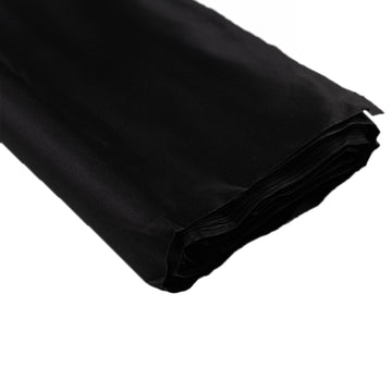 54"x10 Yards Black Lamour Satin Fabric Bolt, Heavy Matte Satin Fabric By The Yard