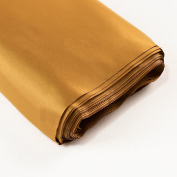 54"x10 Yards Gold Lamour Satin Fabric Bolt, Heavy Matte Satin Fabric By The Yard