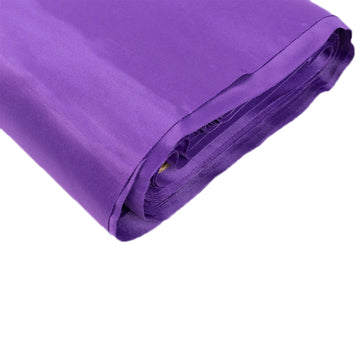 54"x10 Yards Purple Lamour Satin Fabric Bolt, Heavy Matte Satin Fabric By The Yard