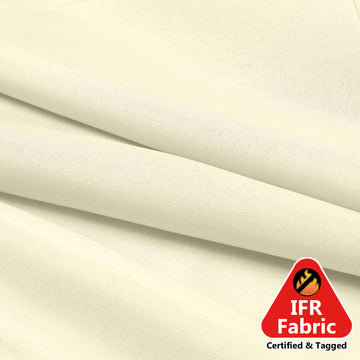 54"x10 Yards Fire Retardant Polyester Ivory Fabric Bolt, DIY Craft Fabric Roll for Upholstery, Curtains, and Event Decor