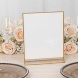 6 Pack Gold Rectangle Frame Acrylic Freestanding Table Display Stands