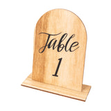 20 Pack Natural Rustic Wooden Arch 1-20 Table Numbers With Holder Base - 4.5inch Tall#whtbkgd