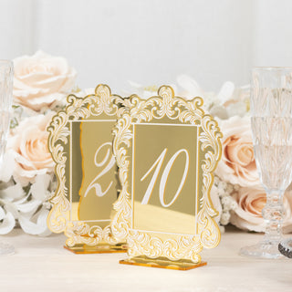 <h3 style="margin-left:0px;">Elegance in Every Detail: Gold Mirror Arch Acrylic Table Numbers