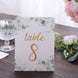 25 Pack White Green Double Sided Paper Table Sign Cards with Eucalyptus Leaves