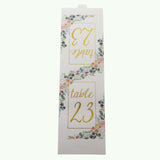 25 Pack White Gold Double Sided Paper Table Sign Cards with Peony Floral