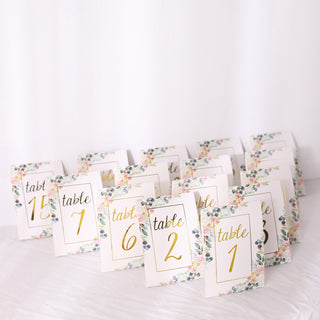 White Gold Double Sided Paper Table Sign Cards for Every Occasion