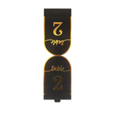 25 Pack Black Arch Table Numbers Tent Cards with Metallic Gold Foil 1-25 Numbers Print