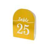 25-Pack 7inch Disposable Table Numbers, Metallic Gold Free Standing Double Sided Table_99