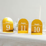 25-Pack 7inch Disposable Table Numbers, Metallic Gold Free Standing Double Sided Table Number Place
