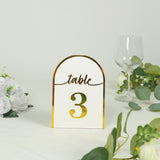 25 Pack White Arch Table Numbers Tent Cards with Metallic Gold Foil 1-25 Numbers Print