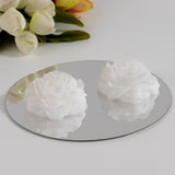 5 Pack White Peony Flower Scented Wax Candles, 3" Decorative Candle Wedding Favors