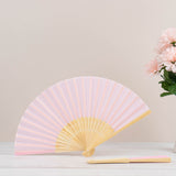 Pink Asian Silk Folding Fans Party Favors