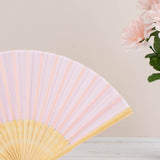 5 Pack Pink Asian Silk Folding Fans Party Favors, Oriental Folding Fan Favors
