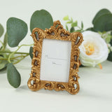 4 Pack White Resin Vintage Ornate Photo Frames, Rectangle Mini Picture Frame Party Favor