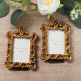 4 Pack White Resin Vintage Ornate Photo Frames, Rectangle Mini Picture Frame Party Favor