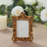 4 Pack White Resin Vintage Ornate Photo Frames, Rectangle Mini Picture Frame Party Favor