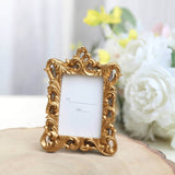 4 Pack White Resin Vintage Ornate Photo Frames, Rectangle Mini Picture Frame Party Favor